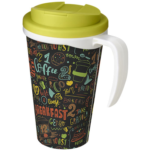 Mug isolant publicitaire 350ml Americano® Blanc et Citron vert